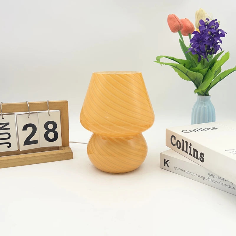 Luminária Cogumelo de Vidro Retrô