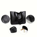 Vintage Large Capacity Canvas Tote Bag – Women's Shoulder Commuter Work & Travel Bag
