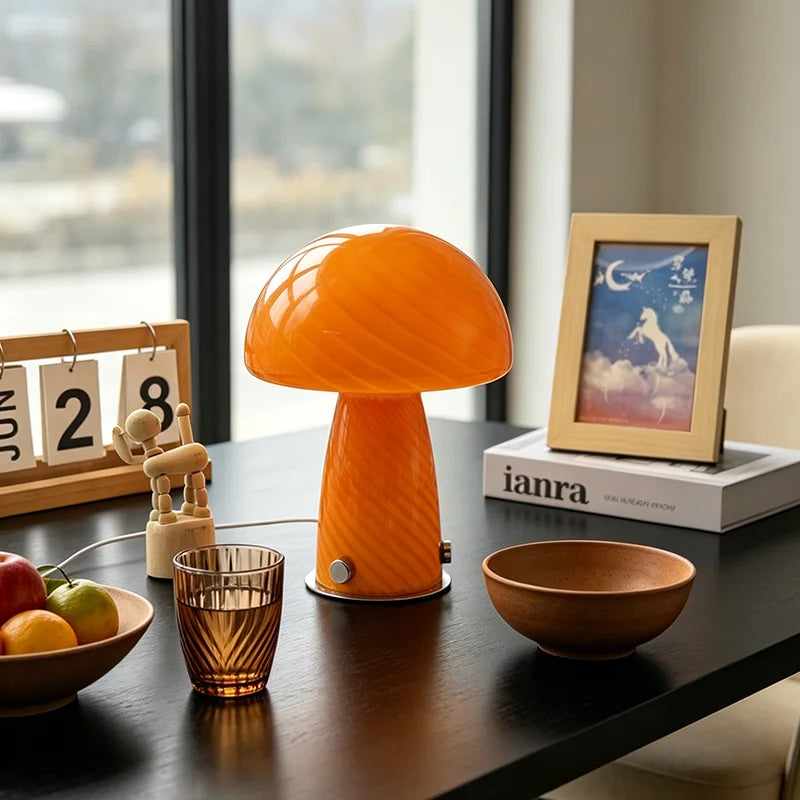 Luminária Cogumelo de Vidro Bauhaus