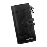 Women's Long PU Leather Wallet – Multi-Card Phone Bag with Hasp Closure