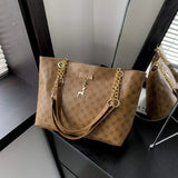 Women's Fashion Print Large Capacity Shoulder Tote Bag – Shopping Bag with Pendant