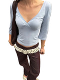 Deep V-Neck Half Sleeve T-Shirt – Stretch Casual Summer Beachwear