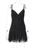 Leopard Print Mini Dress – V-Neck Spaghetti Strap High Waist Beachwear