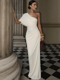 Skew Collar Patchwork Bodycon Maxi Dress – Sleeveless Elegant Party Dress