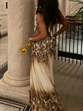 The Leopard Bandage Halter Maxi — Locryn