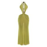 The Green Halter Maxi Dress — Locryn