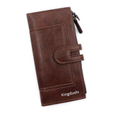 Women's Long PU Leather Wallet – Multi-Card Phone Bag with Hasp Closure