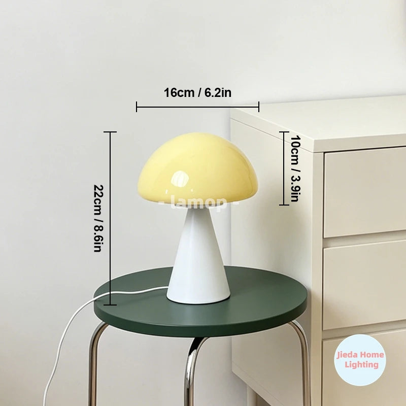 Luminária Cogumelo de Vidro Minimalista