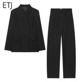 The High-Collar Slim Suit Set — Locryn