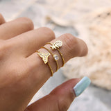The Fishtail Crystal Rings Set — Locryn