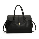 MOODS Luxury Boston Top-Handle Bag – Designer PU Leather Shoulder Crossbody Handbag