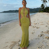 The Green Halter Maxi Dress — Locryn