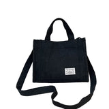 Corduroy Crossbody Tote Bag – Women's Casual Square Shoulder Travel Organizer Bag