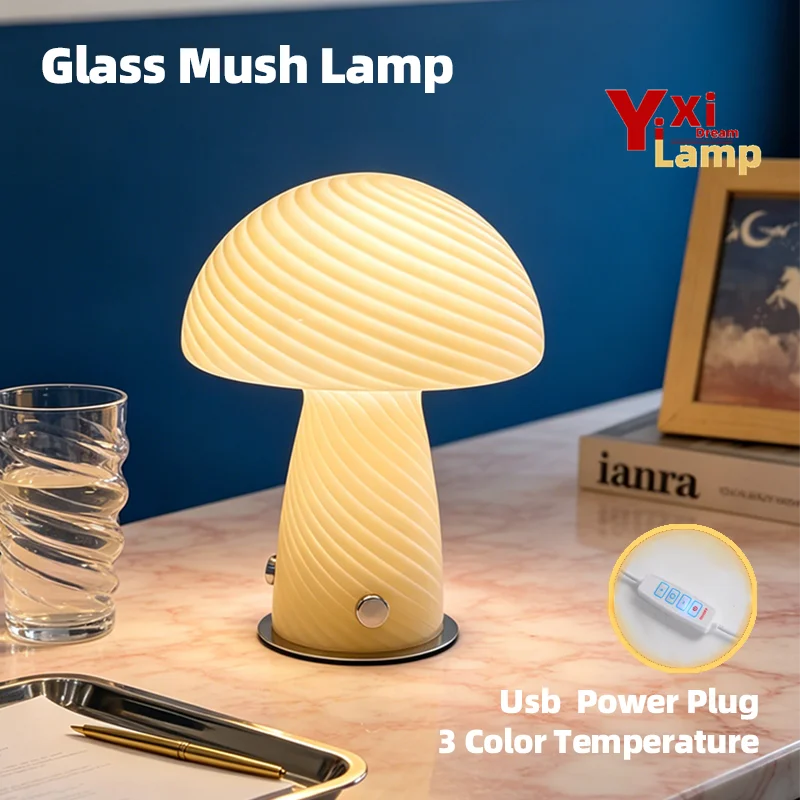 Luminária Cogumelo de Vidro Bauhaus