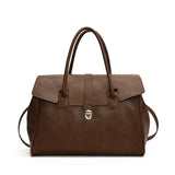 MOODS Luxury Boston Top-Handle Bag – Designer PU Leather Shoulder Crossbody Handbag