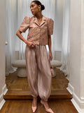 High Waist Lantern Trousers – Elegant Solid Long Pants for Women