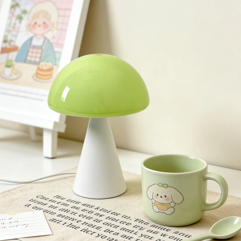 Luminária Cogumelo de Vidro Minimalista