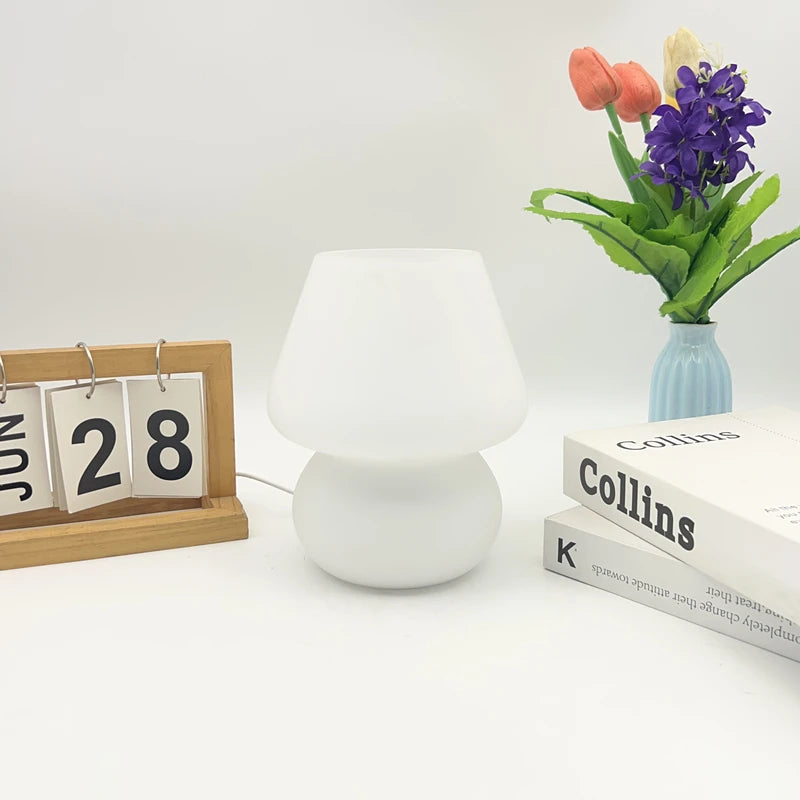 Luminária Cogumelo de Vidro Retrô