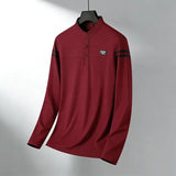 The Stripe Accent Long Sleeve Polo — Locryn Men