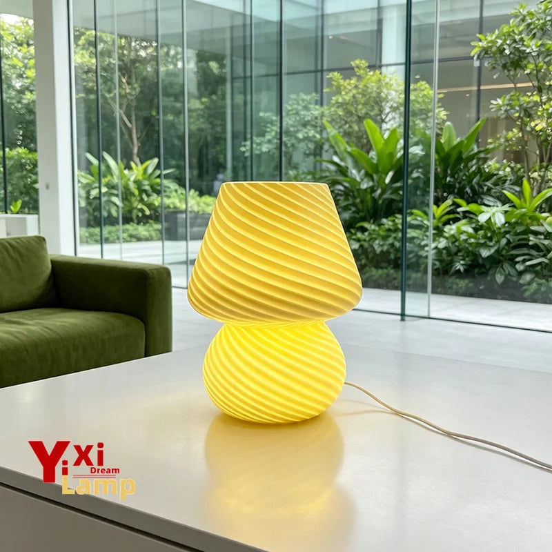 Luminária Cogumelo de Vidro Retrô