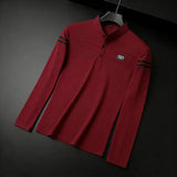 The Stripe Accent Long Sleeve Polo — Locryn Men