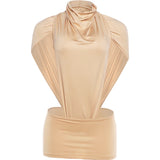 Y2K Turtleneck Bodysuit & Mini Skirt Set – Side Hollow Sexy Clubwear