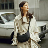 Women's Crescent Soft Leather Shoulder Bag – Elegant Commuter Crossbody