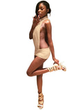 Y2K Turtleneck Bodysuit & Mini Skirt Set – Side Hollow Sexy Clubwear