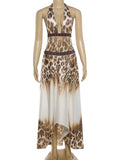 The Leopard Bandage Halter Maxi — Locryn