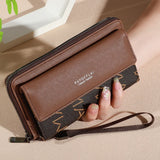 Men's Faux Leather Wallet – Double Layer Snap Closure with Card Holder & Photo Compartment