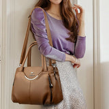 Women's Soft Leather Crossbody Tote Bag – Luxury Shoulder Handbag