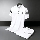 The Dark Blue Stretch Polo — Locryn Men