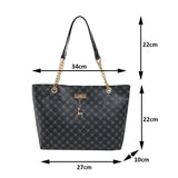 Women's Fashion Print Large Capacity Shoulder Tote Bag – Shopping Bag with Pendant