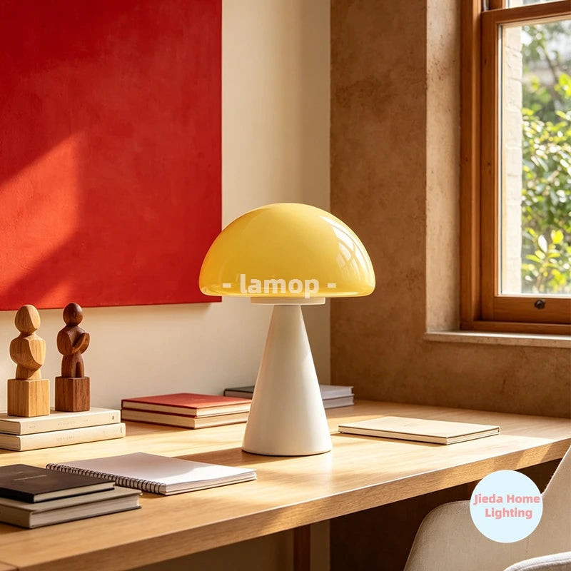Luminária Cogumelo de Vidro Minimalista