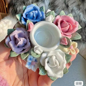 Vaso Escultura de Cerâmica Pintada à Mão Alta Joalheria